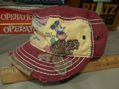 Walt Disney World Souvenir ~ Hook n Loop Distressed MICKEY ~ HAT_CAP ~ Ltd VG+-image