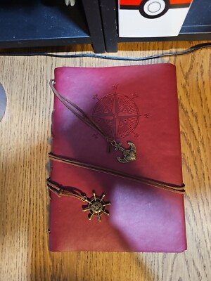 Leather Writing Journal Notebook, Classic Spiral Bound Notebook Nautical-image