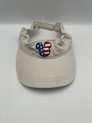 Vintage Walt Disney World Mickey Mouse USA Flag Adjustable Sun Visor Used-image