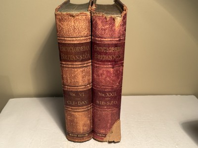 1888 Encyclopedia Britannica lot of 2 Vol 6 VI & 22 XXII 9th Edition Dictionary-image