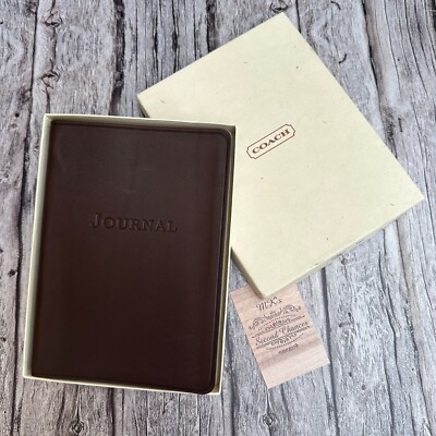 NEW Vintage Coach Leather Bound Journal 4524 in Mahogany - 1997-image
