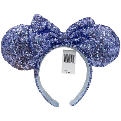Disney Parks Minnie Ears Headband Blue Sequin Spangles Tokyo Disneyland Japan-image