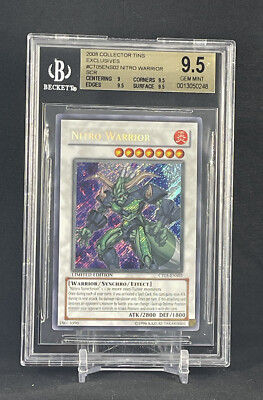 2008 Yu-Gi-Oh! Nitro Warrior CT05-ENS02 Limited Secret Rare BGS 9.5 GEM MINT.-image
