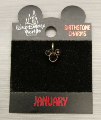 Vintage .925 Silver Charm Walt Disney World January Birth Stone Mickey Mouse-image
