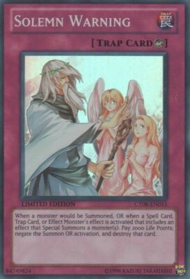 *** SOLEMN WARNING *** SUPER RARE MINT/NM CT08-EN015 YUGIOH!-image