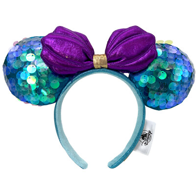 Mickey Mouse Minnie Ears Little Mermaid Ariel Purple Headband Disney^Parks USA-image