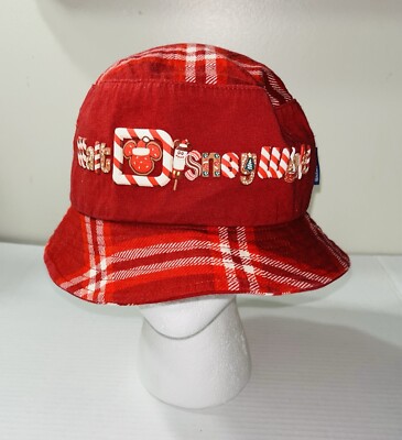 Walt Disney World Disney Parks Snack Holiday Snacks Bucket Hat Red Plaid OS -image