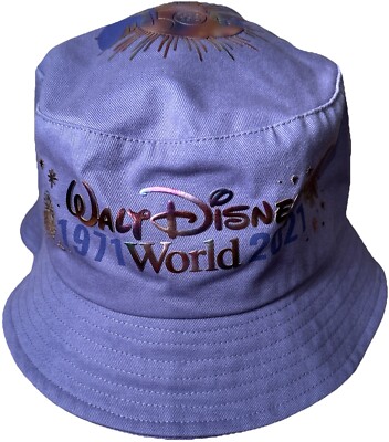 Walt Disney World Parks 50th Anniversary Spirit Jersey Bucket Hat Purple NWT-image