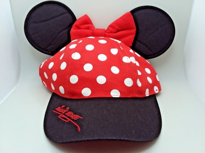 Walt Disney World Parks Minnie Mouse Baseball Cap Hat Red Girls Youth Ears-image