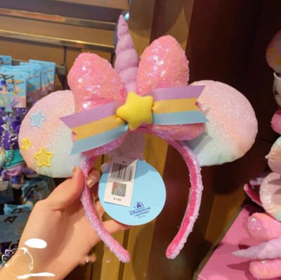 Minnie Mouse Ears Sequins 2023 Spring Unicorns. Shanghai DisneyParks Headband-image