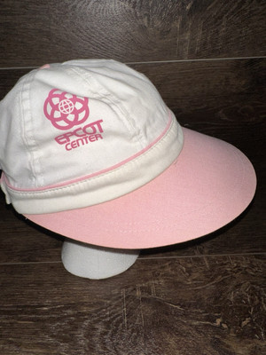 VTG Walt Disney World Epcot Center Sun Hat Cap Strapback Pink Atlas Made USA-image