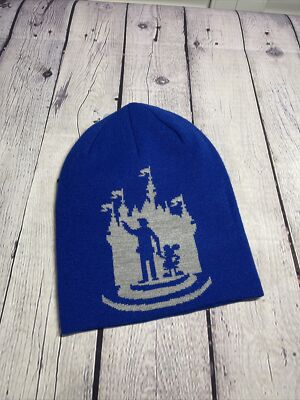 Disney Parks Partners Castle WDW Mickey Walt Blue Beanie Knit Cap Hat-image