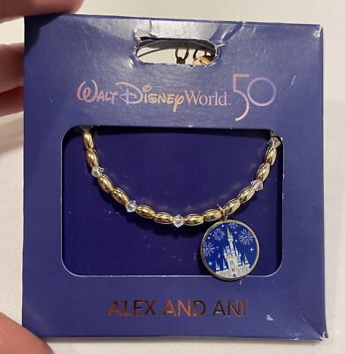 WDW 50th Anniversary Cinderella Castle Alex And Ani Bangle Bracelet Disney World-image
