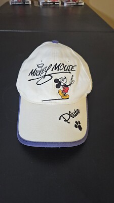 Walt Disney World Mickey Mouse Character Signature Cap Pluto Donald Goofy WHITE-image