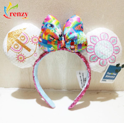 Disney Parks It's a Small World Mickey Minnie Mouse Ears Bow Headband New-image