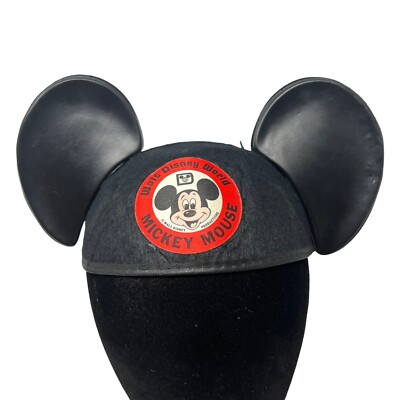 Walt Disney World Vintage Mickey Mouse Ears Ben Embroidered Hat 70's Retro Child-image