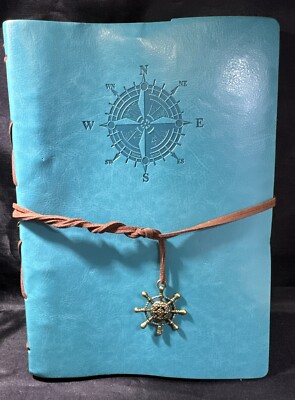 PU Leather Writing Journal Notebook 9”x6” Classic Spiral Bound Notebook Nautical-image