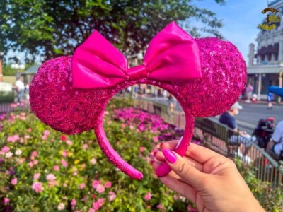 Bow Orchid Disneyland Ears Hot Pink Disney Parks Magenta Headband Sequin-image