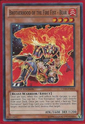3X YUGIOH CT10-EN008 BROTHERHOOD OF THE FIRE FIST - BEAR SUPER RARE NEAR MINT NM-image