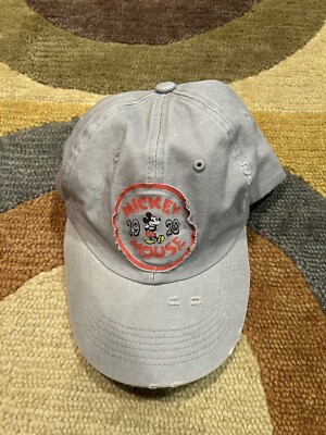 Disney Parks Walt Disney World Mickey Mouse Grey Distressed Baseball Cap Hat-image
