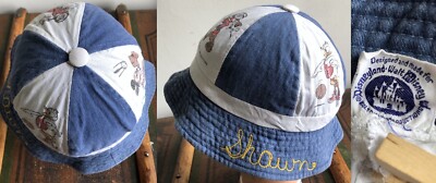 DISNEYLAND WALT DISNEY HAT BEANIE CAP DENIM WHITE COTTON SPORTS MICKEY M 7 1/8-image