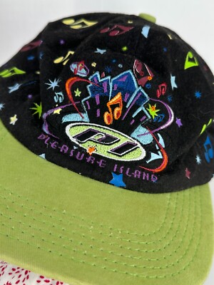 VTG 90s Walt Disney World Pleasure Island  Hat O/S Green Bill-image
