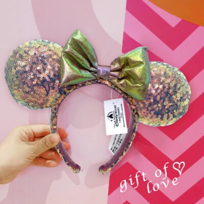 50th Anniversary Early Rainbow Pink Ears Headband Disney~Park NWT Minnie Gift-image