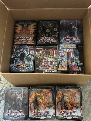 Yu-Gi-Oh! 100 Yugio!  7 Empty  Tin's Plus 1 Cardboard Box-image