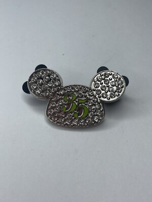 Walt Disney World 35th Silver Jewel Jeweled Mickey Mouse Ears Ear Hat Pin-image