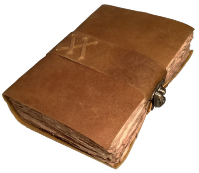 Leather Journal Vintage-Style Leather bound-Handmade Antique Deckle Edge Paper📝-image