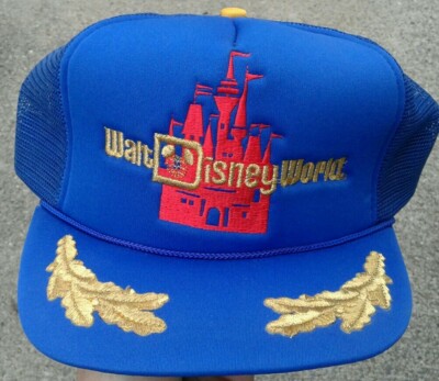 Vintage Walt Disney World Micky Mouse Castle Snapback Mesh Trucker Hat Cap NEW-image