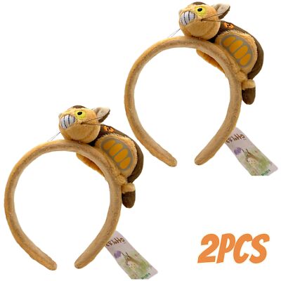 Disney- Miyazaki Totoro Bus Cat Yellow Plush Cute Mickey Mouse Ear Headbad 2Pcs-image