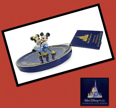 Walt Disney World 50th Anniversary Mickey & Minnie Mouse Jewelry Trinket Tray-image