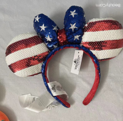 Stars Stripes Americana Disney-Minnie Ears Headband Flag Patriotic 4th July-image