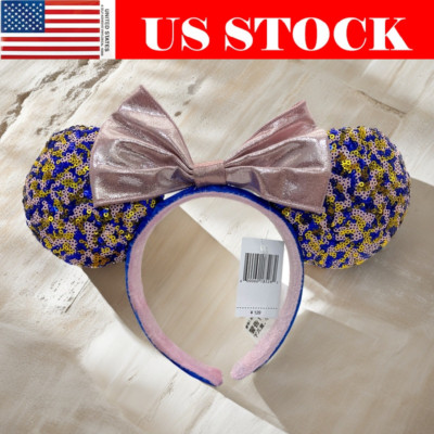 Disneyland Resort Headband Disney Parks Minnie Pink Navy Gold Sequin Ears US-image