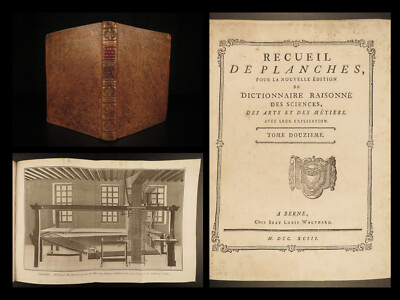 1793 Diderot Encyclopedia Plates TOBACCO Sugar Plantations Silk Weaving Plumbing-image