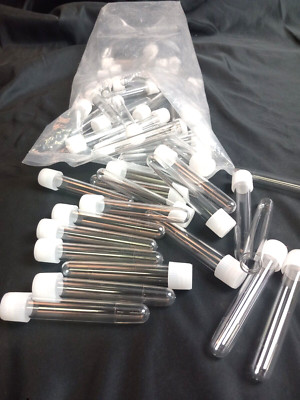 48 Plastic Specimen Science Lab Supplies Test Tube with Screw Cap 4