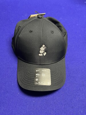 Disney Parks x Nike Dri-Fit Club Cap Mickey Mouse Black Hat Adult New-image