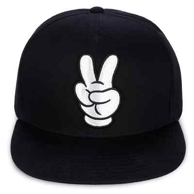 Walt Disney World Parks Mickey Mouse Peace Sign Baseball Hat Adult Black-image