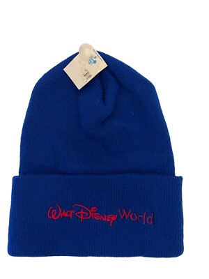 Disney Store Walt Disney World Embroidered Blue Knit Kids O/S Beanie Hat-image
