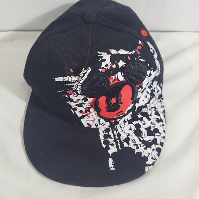 Mickey Mouse Hat Cap Fitted Black White Mickey Mouse Disney Parks Youth Kids M/L-image