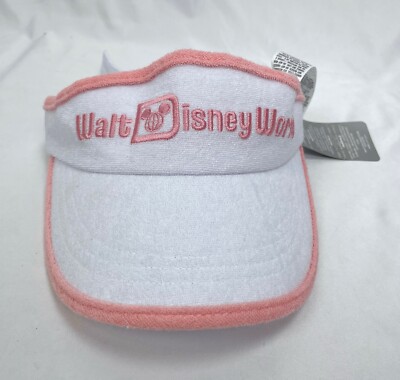 NWT Walt Disney World Parks White Pink Terrycloth Visor Golf Sun Hat-image