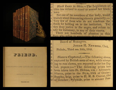 1848 Early Americana The Friend Quaker Religious INDIANS Slavery Abolition 7v-image