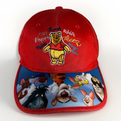 Winnie The Pooh Walt Disney World Youth Cap Hat Strap Back Adjustable Red Kids-image