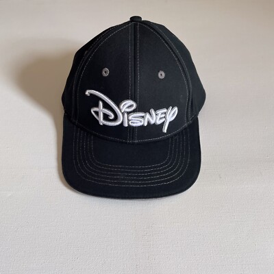 Disney Black Hat Embroidered Baseball Cap Adjustable Adult-image