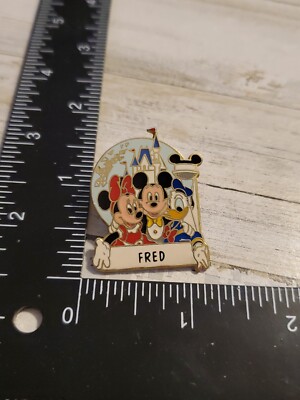 Disney Pin WDW 4 Name Fred Mickey Mouse Minnie Donald Duck personalized pin ML-image