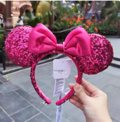 Orchid Hot Pink Magenta Disney~ Parks Minnie Mouse Ears Headband Sequin-image