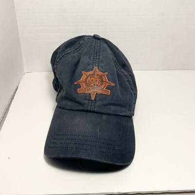 Disney Parks Walt Disney World Baseball Denim Hat Leather logo Navy Adjustable-image