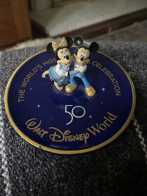 Walt Disney World 50th Anniversary Mickey/Minnie Jewelry Trinket Tray-image