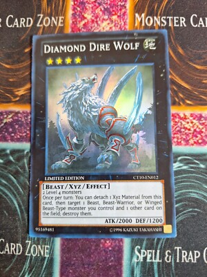 Yu-Gi-Oh! TCG Diamond Dire Wolf CT10-EN012 Super Rare Limited Near Mint a1/-image